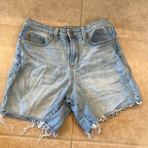 Light blue cut off jean shorts
